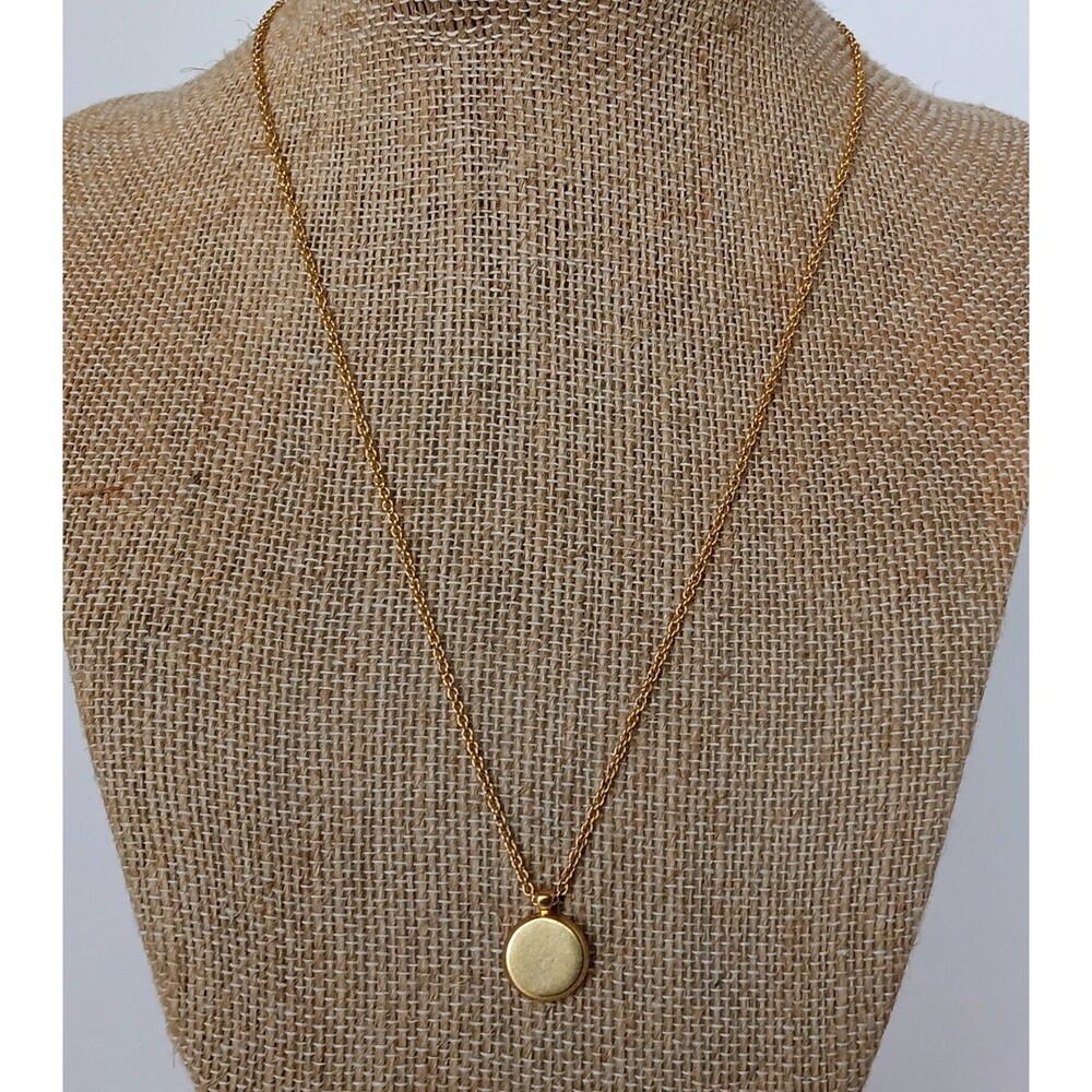 Madewell Minimalist Goldtone Disc Pendant Necklace Singapore Chain 18-21 in